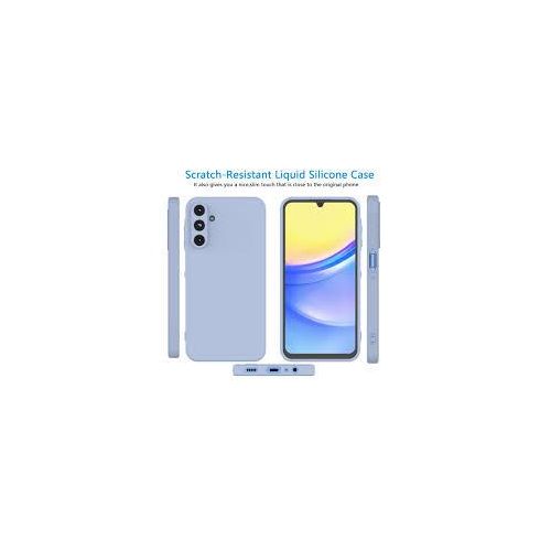 Samsung Galaxy A15 5G Silicone Case , Liquid Gel Rubber Bumper Case With Soft Microfiber Lining Cushion Slim Hard Shell Shockproof Protective Cover For Samsung Galaxy A15 5G  -Light Cyan