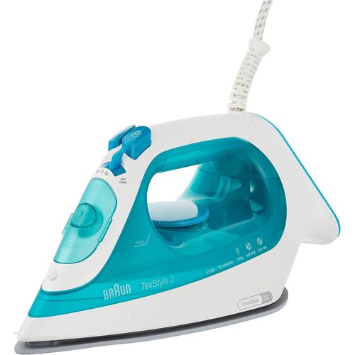 Braun TexStyle 3 2350W Steam Iron Ceramic Coating Self Clean Spray And Vertical SI3041GR- Torquoise.(1 YR WRTY)