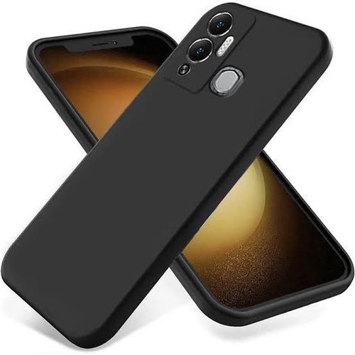Infinix Hot 12 Play 4G / Hot 12   Luxury Soft Rubber Liquid Silicone Skin Touch Feel Cover Case Black