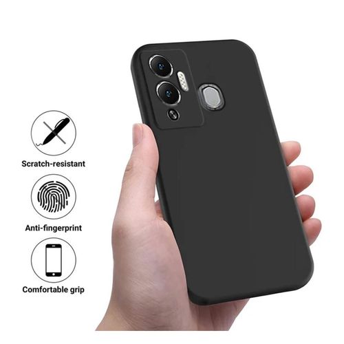 Infinix Hot 12 Play 4G / Hot 12   Luxury Soft Rubber Liquid Silicone Skin Touch Feel Cover Case Black