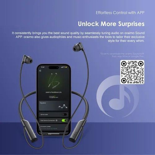 Oraimo Neckband Lite Call Vibration Wireless Headphones - Black