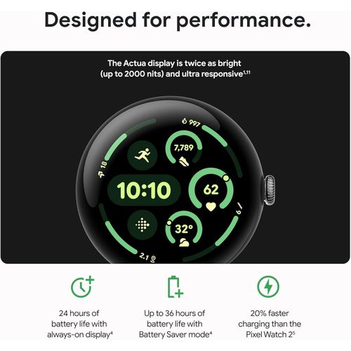 Google Pixel Watch 3 (41mm) Android Smartwatch With Fit Bits - Black