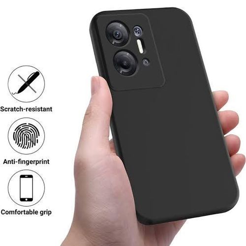 Infinix Hot 30 5G Luxury Soft Rubber Liquid Silicone Skin Touch Feel Cover Case Black