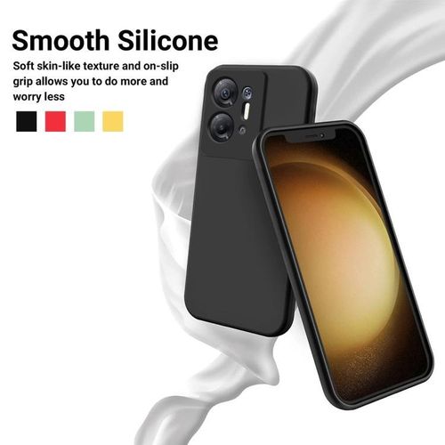 Infinix Hot 30 5G Luxury Soft Rubber Liquid Silicone Skin Touch Feel Cover Case Black