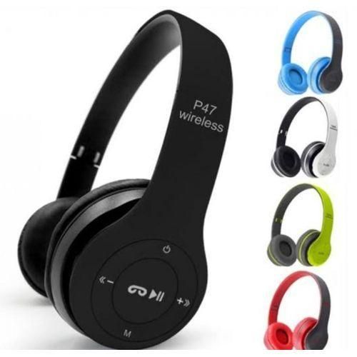 New P47 Wireless Headset (Bluetooth Headsets) Black with Stereo Audio Interface And Bass. Ideal For Athletes , Jogging, Gifting , Home Exercise , Gym Activity Etc