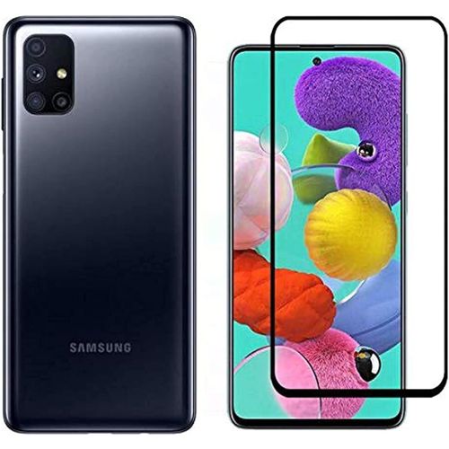 Samsung Galaxy M01 M01s M01 Core M11 M21 M21s M31 M31s M51 Full Adhesive Glass Screen Protector - Black