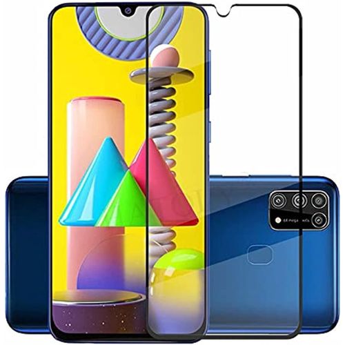 Samsung Galaxy M01 M01s M01 Core M11 M21 M21s M31 M31s M51 Full Adhesive Glass Screen Protector - Black