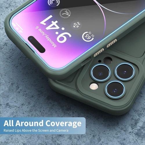 IPhone 15 14 13 12 11 Pro Max Case,Dual-Layer Silicone+PC Enhanced Four Corners Anti-Drop Shock Absorption Cover With 360&deg; Rotatable Durable Back Clip Holster Military Shockproof Case-Green