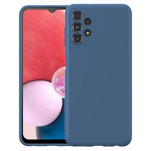 Samsung Galaxy A13 4G Luxury Soft Liquid Silicone Skin Touch Feel Cover Case Blue