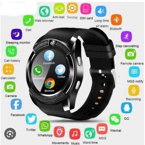 SIM Card Smart Watch Calling,SMS,etc-Black