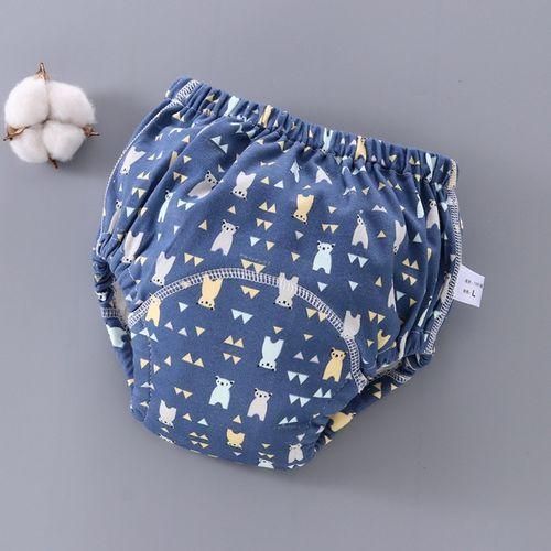 6 Layer Baby Diaper Waterproof  Reusable Cloth Diapers Baby Cotton Training  Underwear Pants Diaper S 09KGFull Bear