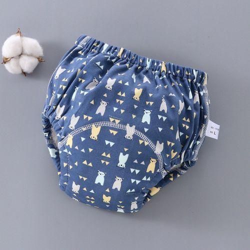 6 Layer Baby Diaper Waterproof  Reusable Cloth Diapers Baby Cotton Training  Underwear Pants Diaper S 09KGFull Bear