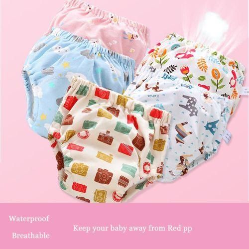 6 Layer Baby Diaper Waterproof  Reusable Cloth Diapers Baby Cotton Training  Underwear Pants Diaper S 09KGFull Bear