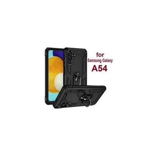 Samsung Galaxy A50, A51, A52, A53, A54 5G Phone Case , Military Grade Shockproof Drop Protection Phone Cover With Metal Ring Kickstand - Black