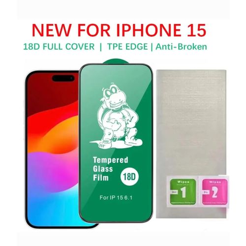 Universal Strong Airbag Glass Screen Protector For Iphone 15 15pro 15pro Max 15plus With Anti Breaking Edges And Full Glue