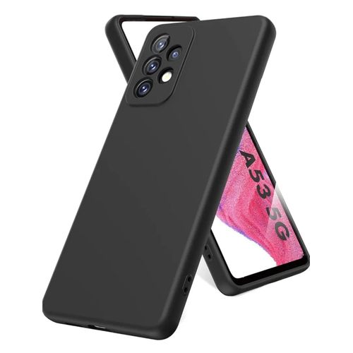 Samsung Galaxy A53 Luxury Soft Rubber Liquid Silicone Skin Touch Feel Cover Case Black