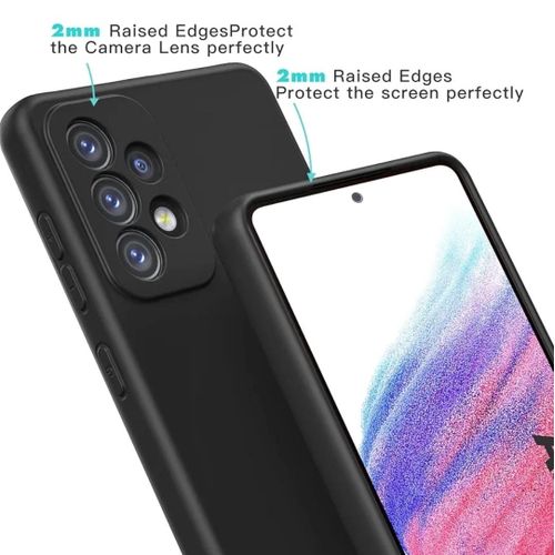 Samsung Galaxy A53 Luxury Soft Rubber Liquid Silicone Skin Touch Feel Cover Case Black