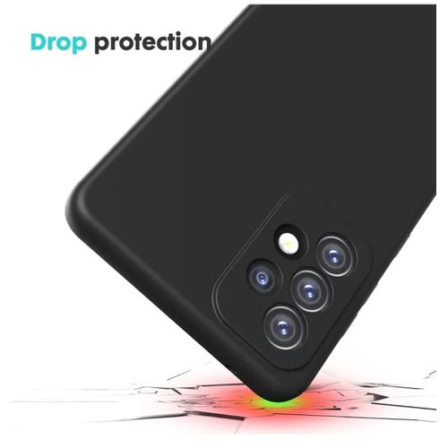 Samsung Galaxy A53 Luxury Soft Rubber Liquid Silicone Skin Touch Feel Cover Case Black
