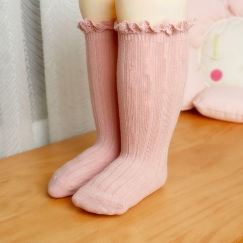 Girls Ruffle Knee High Socks Soft Long Toddlers Baby Kids