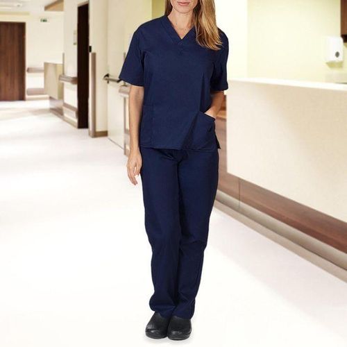 Unilove Nursing Work Scrub V Neck  Care Navy Blue S