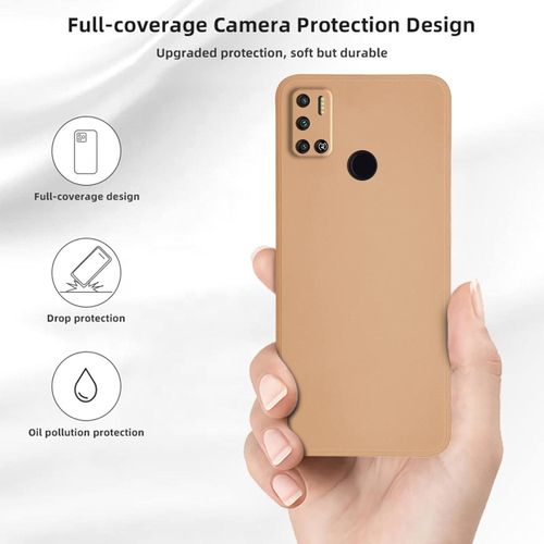 Tecno Spark 5, 6, 7, 8, 9, 10, 20  T C P Pro Plus Matte Soft Shock Proof Rubberised Back Case Cover  -Brown