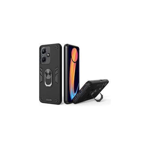 Infinix Note 10 11 12 20 30 40  I Pro 4G 5G X68 Built-in Ring Magnetic Kickstand Compatible With 2 In 1 Shockproof Phone Case Cover -Black