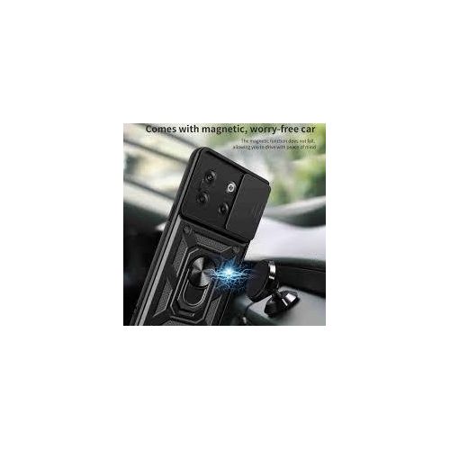 Infinix Note 10 11 12 20 30 40  I Pro 4G 5G X68 Built-in Ring Magnetic Kickstand Compatible With 2 In 1 Shockproof Phone Case Cover -Black