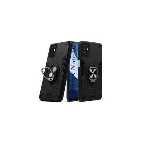 Infinix Note 10 11 12 20 30 40  I Pro 4G 5G X68 Built-in Ring Magnetic Kickstand Compatible With 2 In 1 Shockproof Phone Case Cover -Black