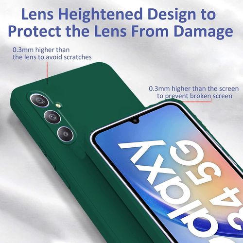 Samsung Galaxy A34 5G Case, Soft TPU Liquid Silicone Case, Shockproof Rubber Silicone Gel, Case -Green