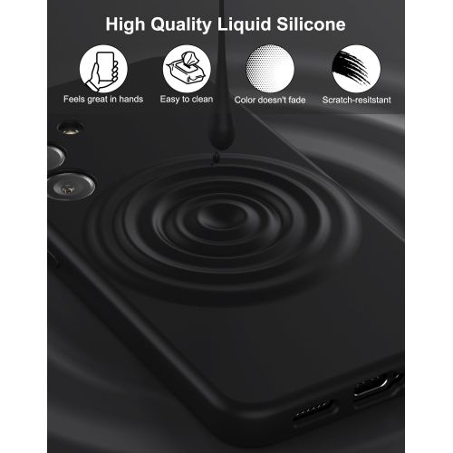 Samsung Galaxy S21 Ultra, S22 Ultra, S23 Ultra , S24 Ultra Pure Deep Black Silicone Case Full Body And Screen Protection Phone Cover