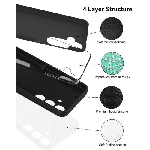 Samsung Galaxy S21 Ultra, S22 Ultra, S23 Ultra , S24 Ultra Pure Deep Black Silicone Case Full Body And Screen Protection Phone Cover