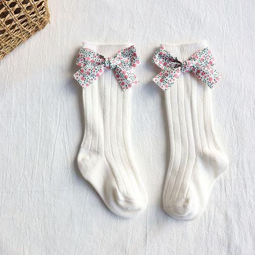 Long 0-5 Girls Years Toddlers Bows Socks Knee Flower High
