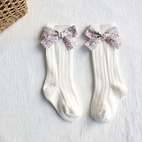 Long 0-5 Girls Years Toddlers Bows Socks Knee Flower High