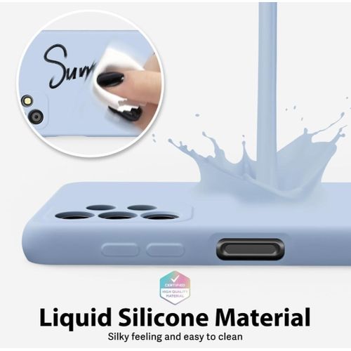 Samsung Galaxy A32 5G Soft Rubber Liquid Silicone Case Cover Sky Blue