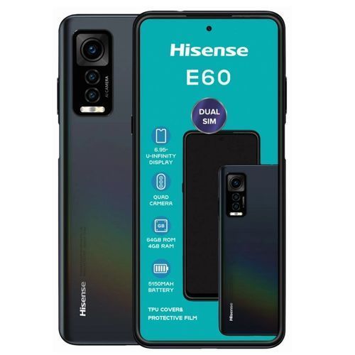 Hisense E60 - 6.95" 4GB RAM 64GB ROM 16MP 5150mAh - Black(1 YR WRTY)