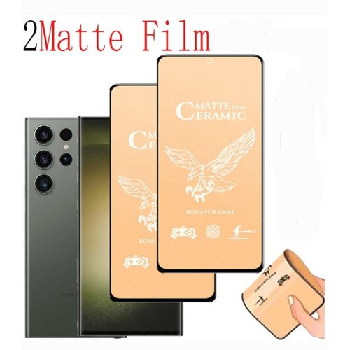 Samsung 2pcs Matte Ceramic Film Screen Protector For Galaxy S23 Ultra Anti-Scratch Protector Black