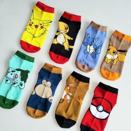 Invisible Summer Anime Cartoon Pokemon Boat Cotton Socks