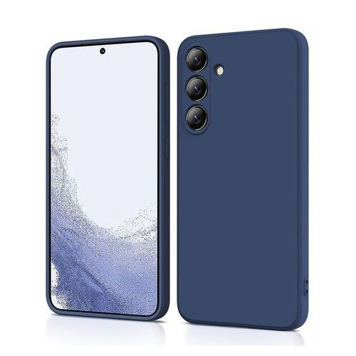 Samsung Galaxy A35 5G Case, Soft TPU Liquid Silicone Case with 1 Screen Protector, Shockproof Rubber Silicone Gel, Case -Blue