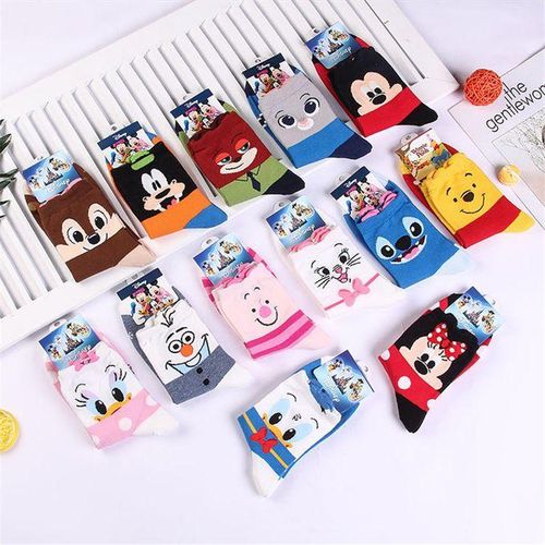 Mid Mickey Donald Cotton Socks Cartoon Duck Tube Disney