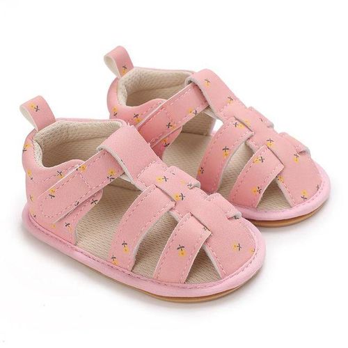 Pink Baby Cute Print Casual Sandals Female Baby Soft Rubber Sole Anti Slip Walking Shoes For Summer