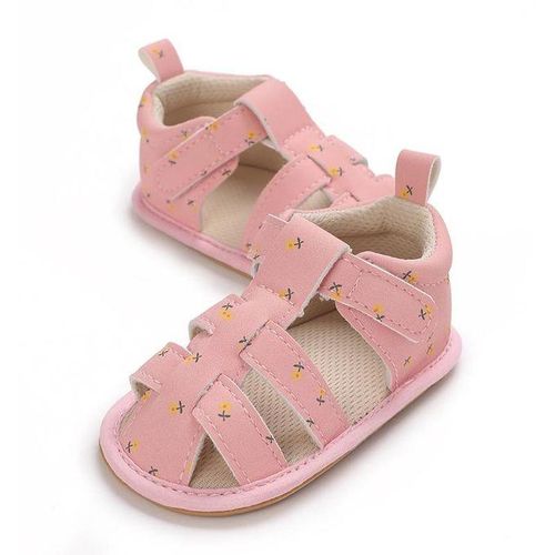 Pink Baby Cute Print Casual Sandals Female Baby Soft Rubber Sole Anti Slip Walking Shoes For Summer