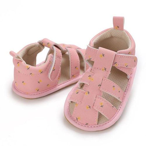 Pink Baby Cute Print Casual Sandals Female Baby Soft Rubber Sole Anti Slip Walking Shoes For Summer