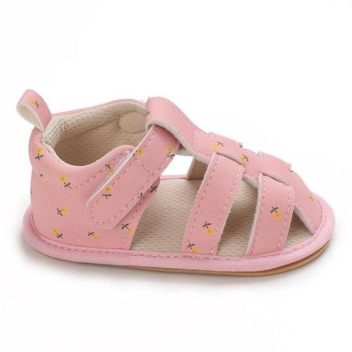 Pink Baby Cute Print Casual Sandals Female Baby Soft Rubber Sole Anti Slip Walking Shoes For Summer