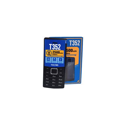 Tecno T352 DUAL SIM SIM, Super Bright Flashlight 2500mAh, FM Radio-Black