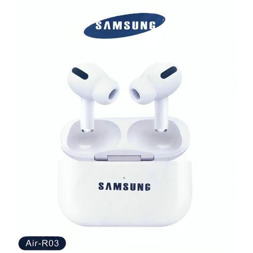 Samsung Air-R03 TWS Premium BT Earbuds 6Hrs Music/Talk Time 12hrs box battery Inductive Touch Wireless Airpods Headphones - WHITE