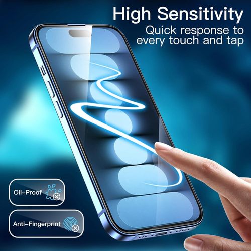 IPhone 15, 15 Plus, 15 Pro, 15 Pro Max Full Glue Tempered Glass-Black
