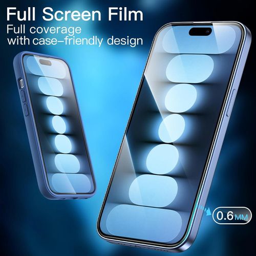 IPhone 15, 15 Plus, 15 Pro, 15 Pro Max Full Glue Tempered Glass-Black