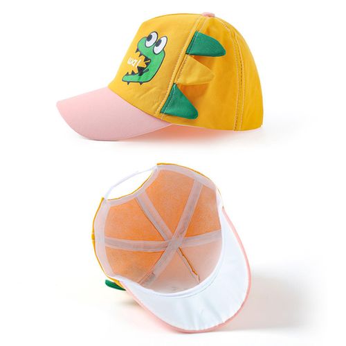 Toddler Baseball Hat Hello Dinosaur Print Boys Sun Hat Girls Beach Hat Summer Beach Hat for Boys & Girls,Yellow NO5115