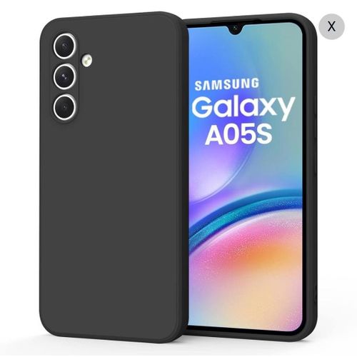 Samsung Galaxy A05s, Luxury Soft Liquid Silicone Skin Touch Feel Cover Case Blackpp