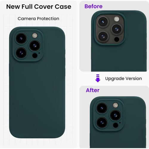 Universal Iphone 15 Pro Max Luxury Soft Rubber Liquid Silicone Skin Touch Feel Cover Case With Screen Protector Green